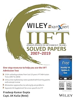 Wiley's ExamXpert IIFT (Indian Institute of Foreign Trade) Solved Papers 2007-2019