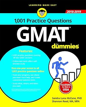 1,001 GMAT Practice Questions for Dummies  | e