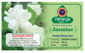 JASMINE DHOOP CONES(2X300GMS) CAITANYA IMPEX