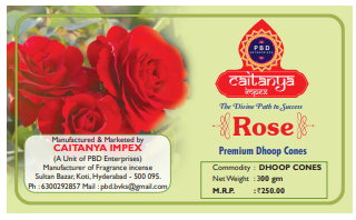ROSE DHOOP CONES(2X300GMS) CAITANYA IMPEX