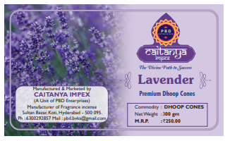 LAVENDER DHOOP CONES(2X300GMS) CAITANYA IMPEX