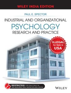 Industrial and Organizational Psychology: Research and Practice