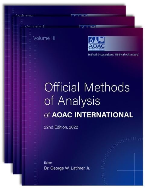 Official Methods of Analysis of AOAC International: 3-Volume Set Hardcove